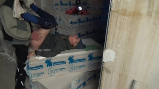 On the site. Blonde boss fucked hard on the Styrofoam by her employee.