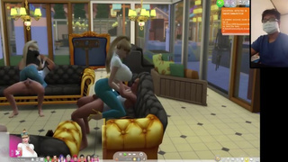 The Sims 4: Passionate sex on the couch for 8 people