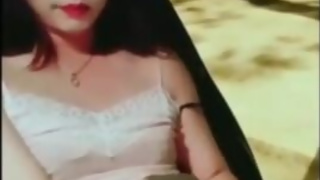 Asian Pi Ladyboy masturbating and cumming inside the car