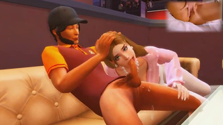STEPBROTHER BURNED HIS STEPSISTER FOR PUSSY FINGERING AND ARRANGED ROUGH SEX AND FACEFUCK (SIMS 4)