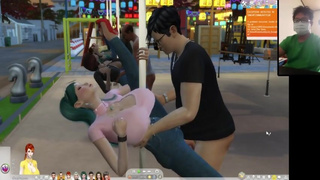The Sims 4:8 people pole dancing hot sex
