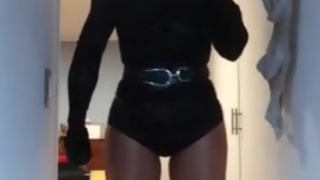 Ms. Black & White (race change, female mask, unmasking, pantyhose, stockings, trans, crossdressing)