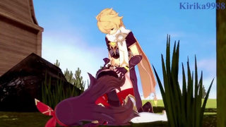 Amber and Aether have intense sex outdoors. - Genshin Impact Hentai