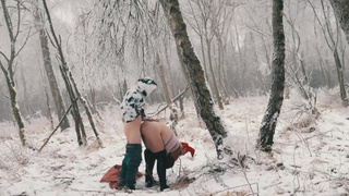 Blonde Step Mom fuck and suck Her Horny Step Son in the forest public sex