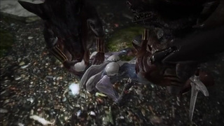 Skyrim Warframe Saryn and rat man next