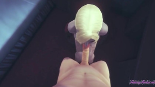 Attack on titans - POV Annie Handjob and blowjob with cumshot in her mouth and then fucked her pussy