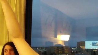 Sunrise hotel window smelling pheromones inside of my anus on my fingers anal pink asshole butt hole