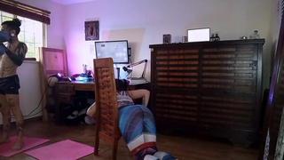 After training I show you my sweaty ass and I wink at you with my anus