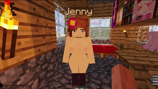 Sucked off by Jenny, then pounding her pussy from behind Minecraft - Jenny Sex Mod Gameplay