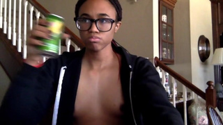 Tranny chugs soda and burps