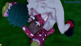 Kinoko Komori and Izuku Midoriya have deep fucking in the park. - My Hero Academia Hentai