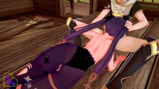 Genshin Impact Hentai/Koikatsu/ With Mona in nature