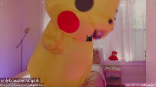 dumbest camgirl on earth struggles in pokemon costume (SFW)