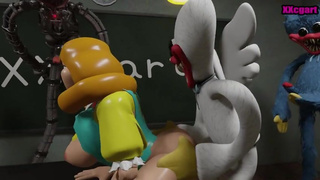 Miss Delight's sex Class with many Huggy Wuggy