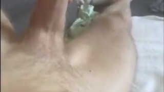 Wanking on live Chaturbate camshow - straight guy big cock jerked to cumshot, hung and horny