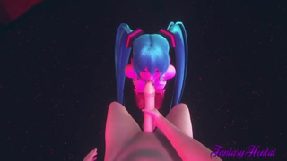 Vocaloid Hentai - POV Miku Blowjob in a Striptease Club