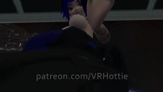 Cyberpunk 2077 Blue Haired Babe Fucks You in Pilot Chair Space Station Parody Robot POV Lap Dance