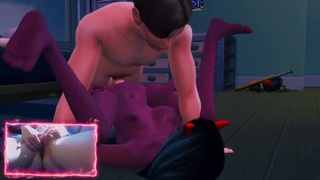 A PERVERTED SUCCUBUS SEDUCED A TEENAGER FOR PERVERTED HARD SEX NEXT TO HER STEPSISTER (SIMS 4)