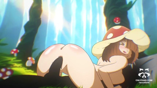 KINOKO RIDES HUGE PLANT IN FOREST