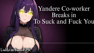 Yandere Coworker Breaks in to Suck and Fuck You | Audio / ASMR