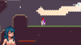 Nayla's Castle [PornPlay Hentai game] Ep.6 creampie in the redhead hunter sexy girl with small tits