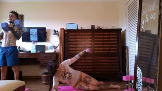 I want my stepbrother to fuck me and I tease him with my sweaty ass