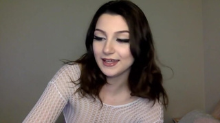 TEEN CAMGIRL W/ LOVENSE LUSH, SEE-THRU OUTFIT, AND GSTRING THONG CHATURBATE