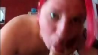 Busty girl next door practises her deepthroating skills on my big dick