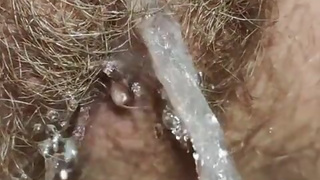 Huge meaty cunt pissing deliciously in the office toilet ???? Up close