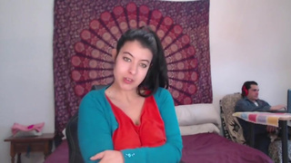 I SHOW MY TITS ON THE WEBCAM VERY RISKY BECAUSE MY STEPBROTHER IS WORKING BEHIND