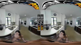 VIRTUAL PORN - Horny Maid Valerica Steele Cleaning Dishes While Getting Dirty