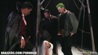 Crazy doctor creates a cock hungry monster that loves to get DPd