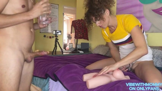 STEPMOM MAKES FILL UP HIS DOLL WITH CUM