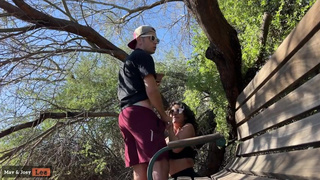 Busty Girl Wants to Sloppy Suck Him Off (Cover Her Front in Spit) by the Lake -Almost Caught 3 Times