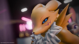 Furry milf Renamon and Judy Hopps fuck hard in da club