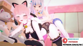 Cute Futa Furry Cat Girls Hard Anal Fucked And Getting Creampie | Hottest Futa Furry Hentai 4k 60fps