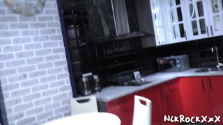 Big tits student rubs teacher's cum after bubble ass pounding