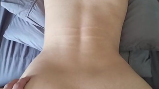 Petite tinder date pushes her ass open for me to go deeper