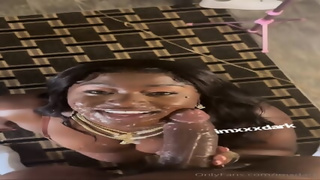 Thick Ebony Gives Sloppy Toppy POV