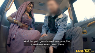 Fake Taxi Bengali nurse takes a big cock in her her tight Asian pussy with her big tits out