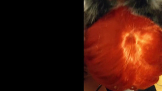 Femboy Fox Chokes on Mistress Dawn's Huge Wolf Cock At A Kink Party